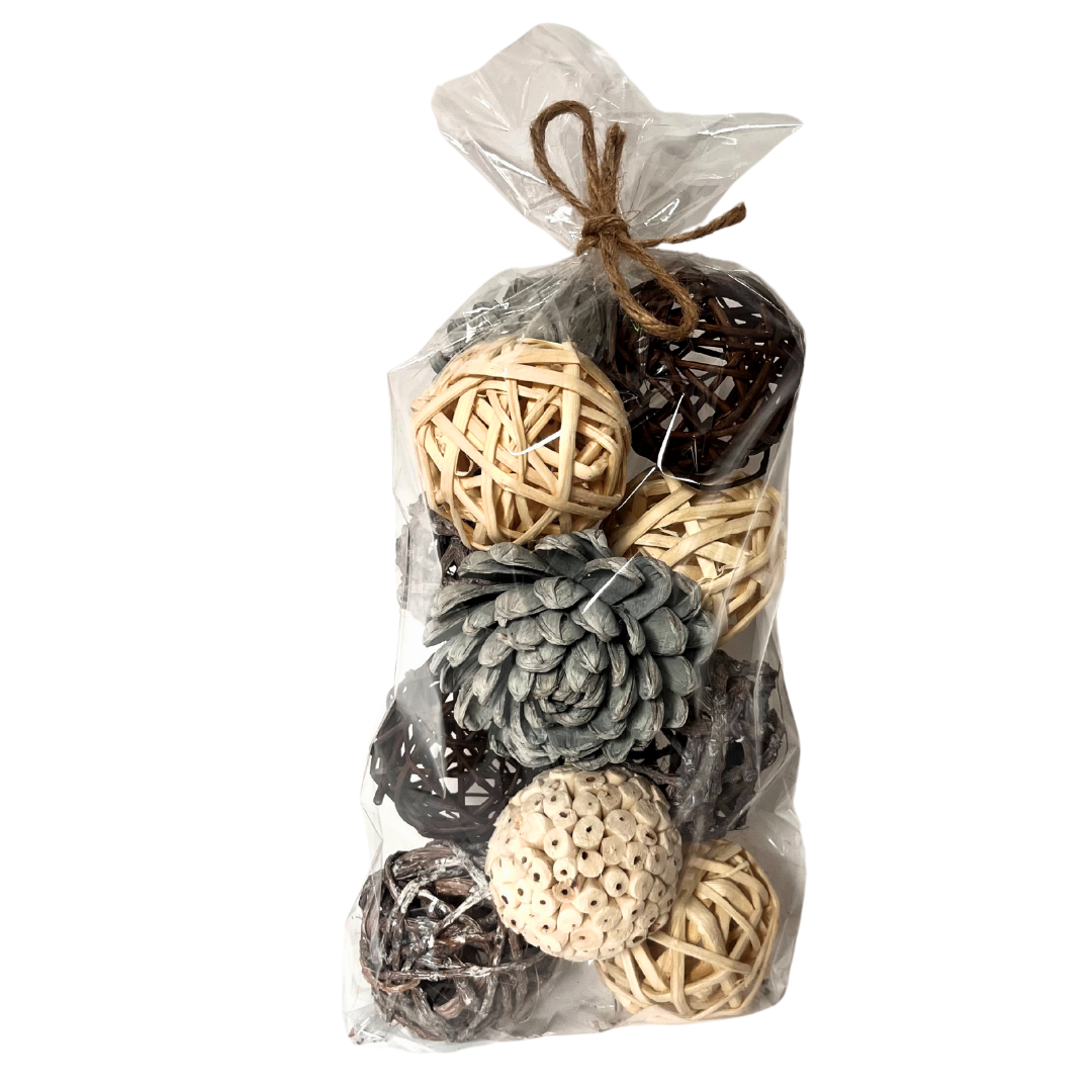 Decor Ball Mixed Pack - Grey/Natural/Dark Mix