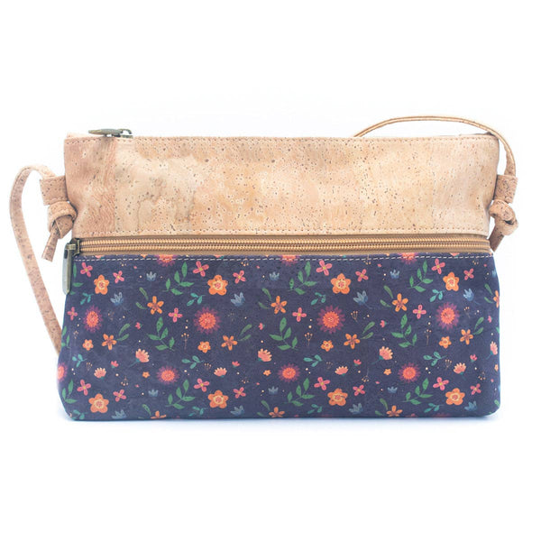 Natural Cork and Printed Design Women's Crossbody Bag BAG-22: B