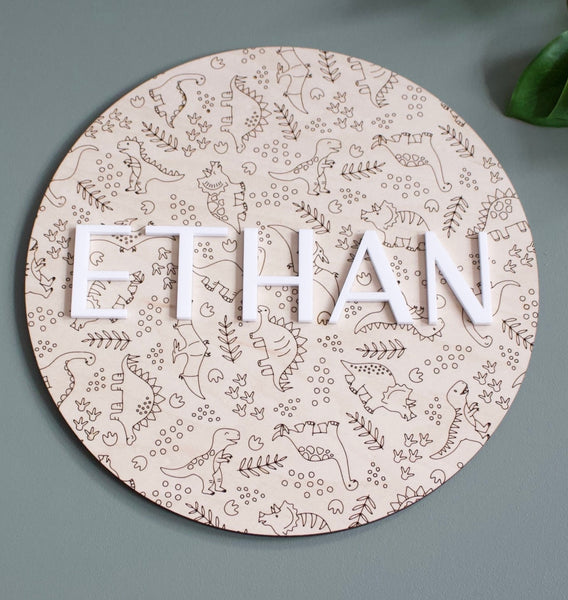 18" Round Modern Wall Art - Engraved with Acrylic Overlay