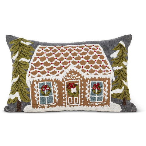 Rectangle Gingerbread House Shape Pillow- 12x17”L