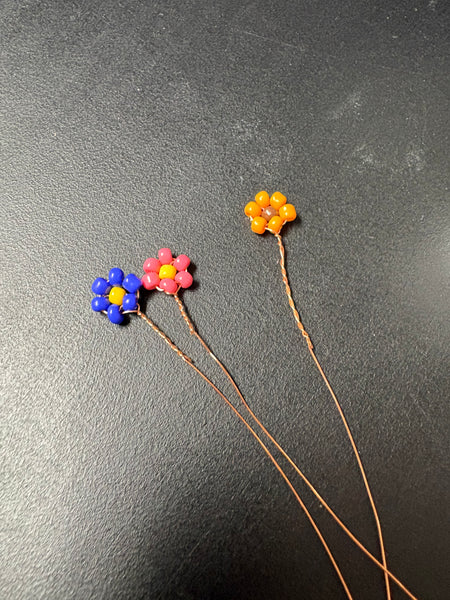 Mini Beaded Flowers -Assorted Colours Avail