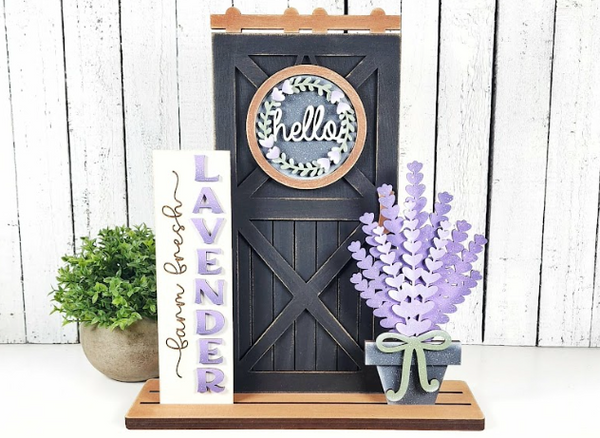 12" Standing Farmhouse Barn Door  - Interchangeable