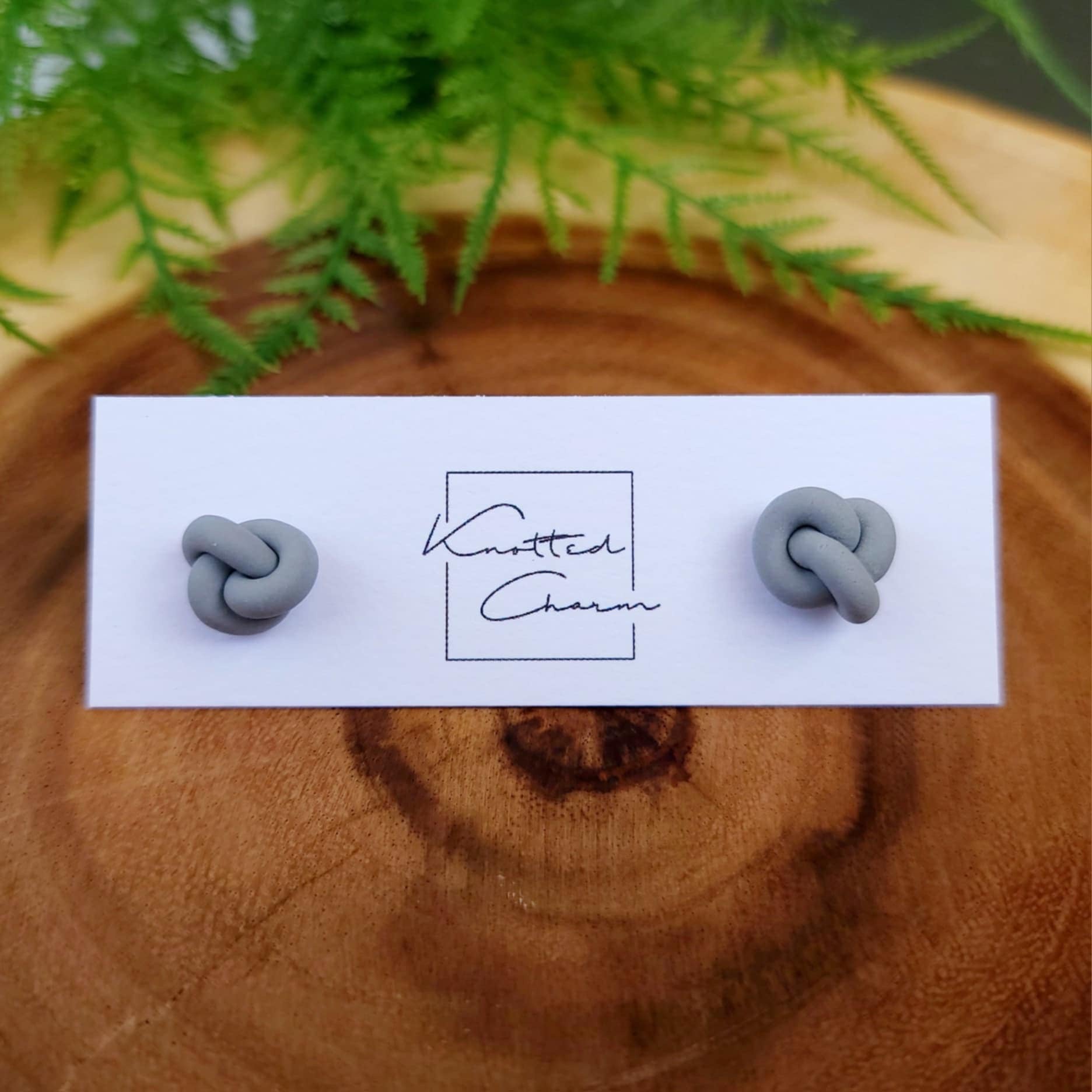 KC Knot Earrings - Grey