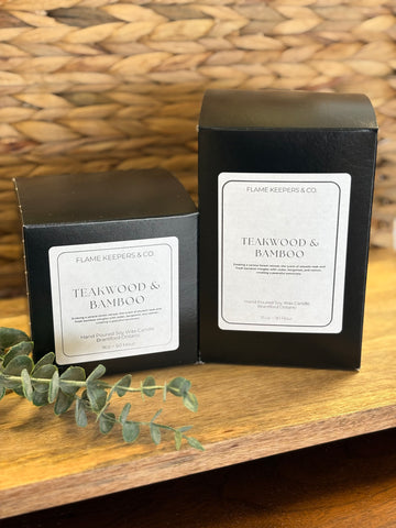 Teakwood & Bamboo Soy Jar Candle - 2 Sizes