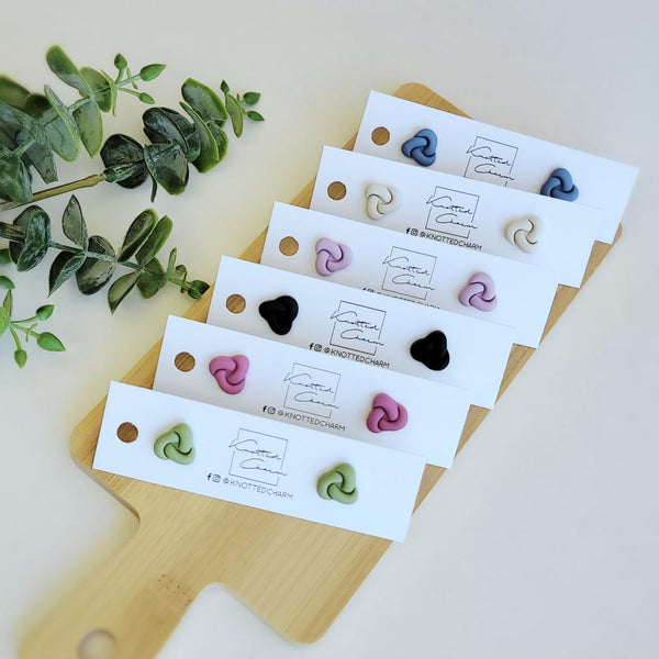 Knot Style Earring Studs - Assorted Colours