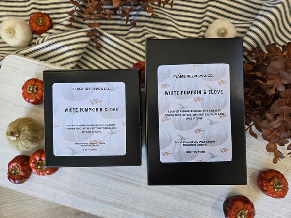 White Pumpkin & Clove Soy Wax Candle - 2 Sizes