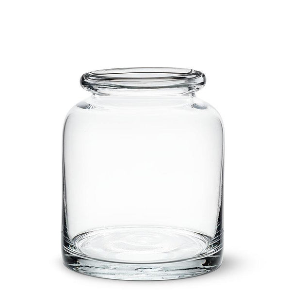 Wide Roll Top Bottle Vase - 6”H
