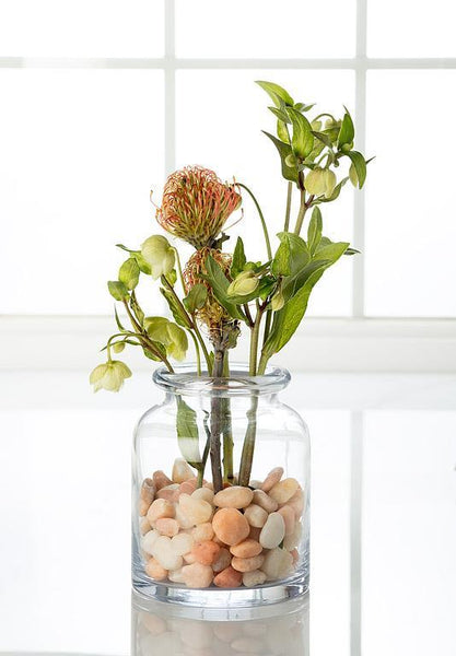 Wide Roll Top Bottle Vase - 6”H