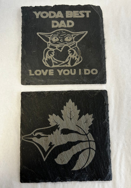 Engraved Slate Coasters - Assorted Designs