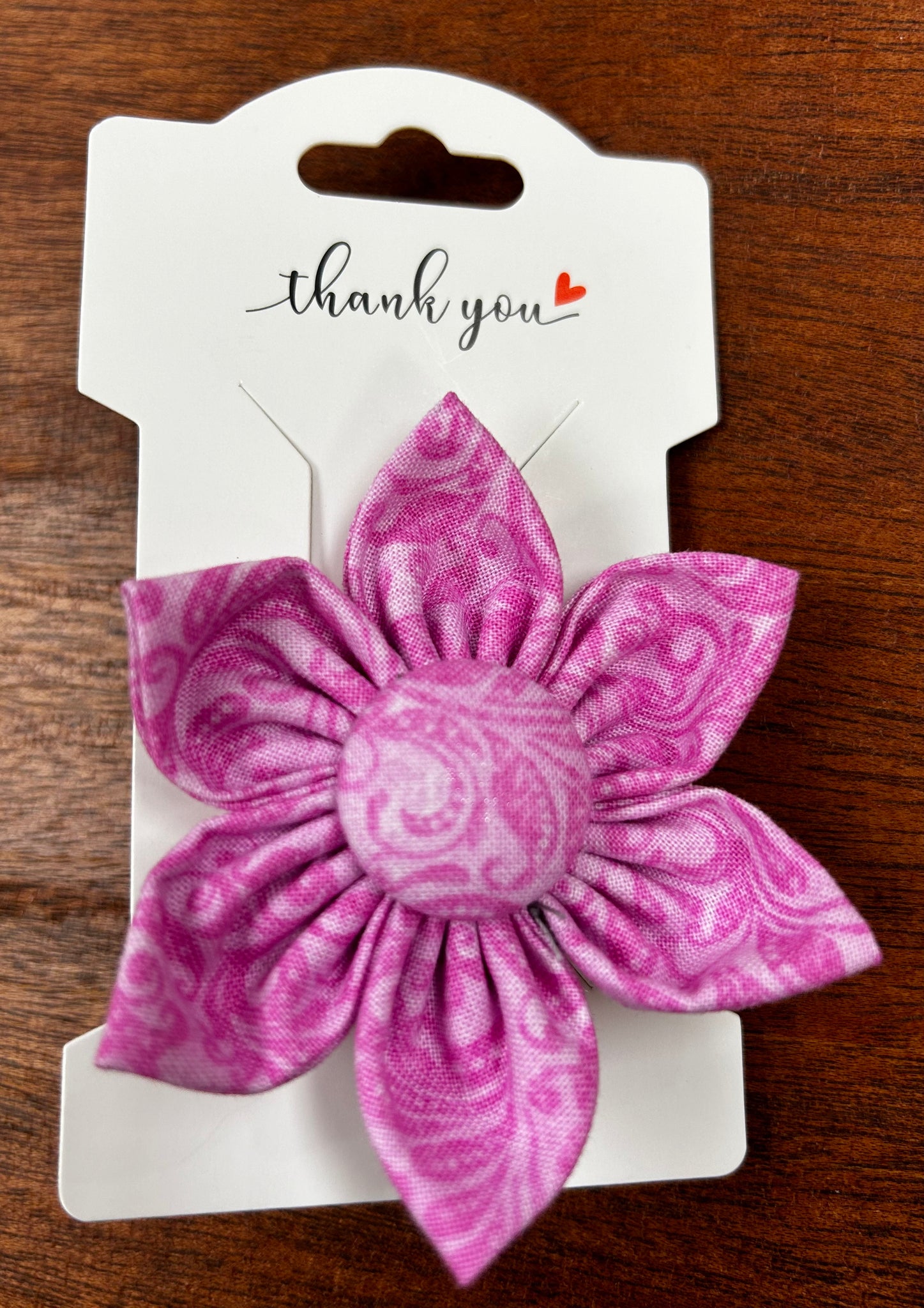 Detachable Flower For Dog Collar- Pink Swirls
