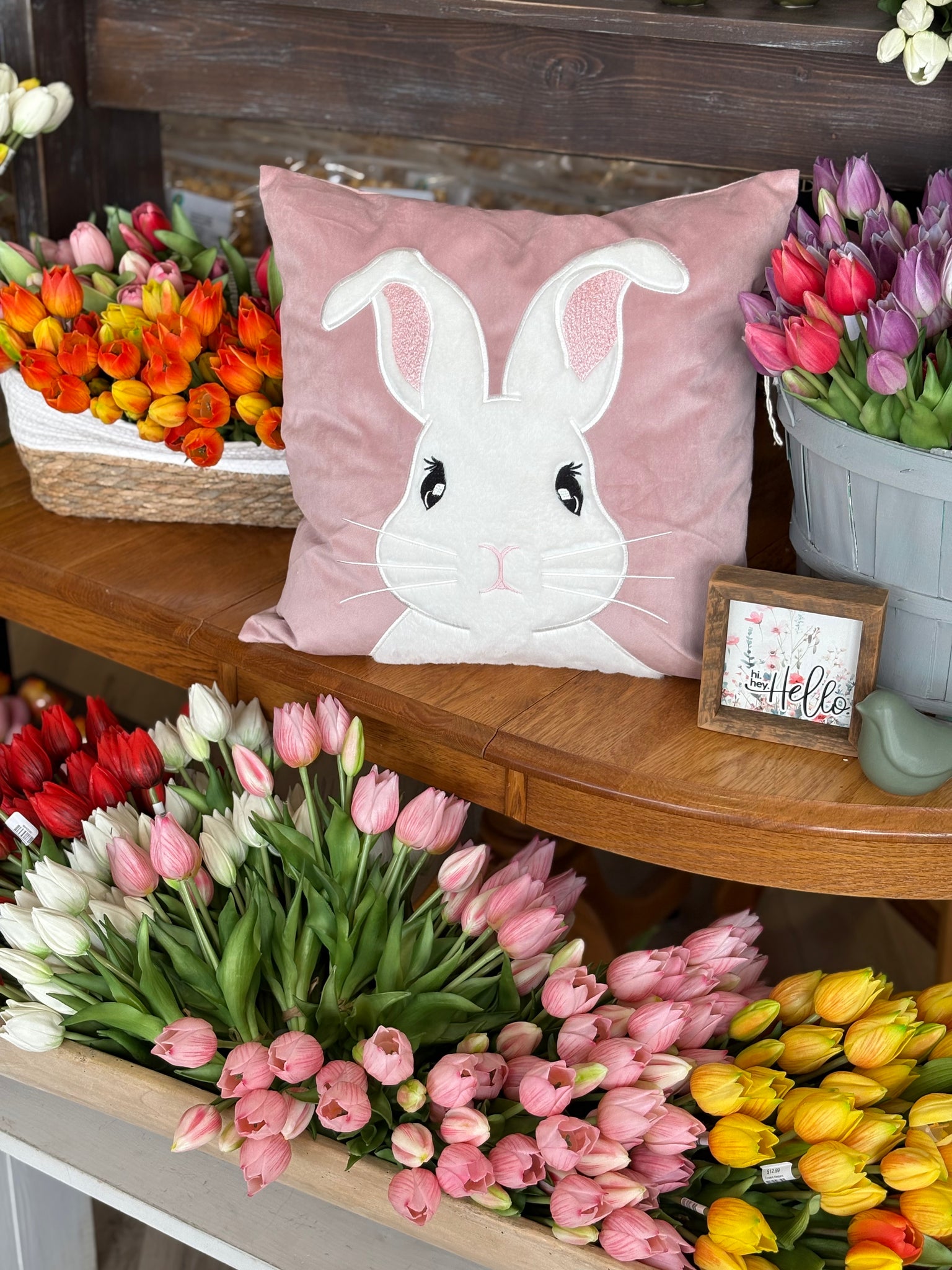 Pink Furry Bunny Pillow
