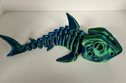 3D Printed Small Skeleton Shark - Assorted Colours