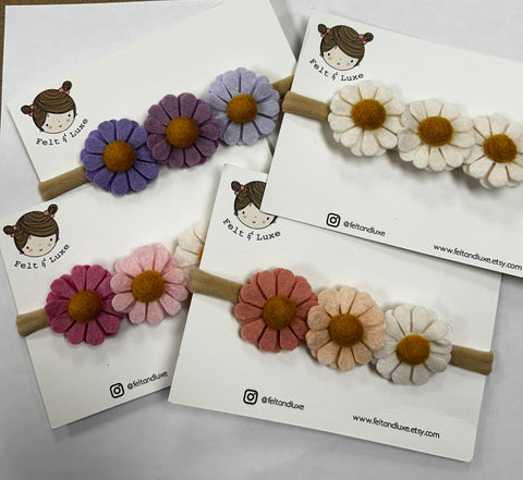 Mini Daisy Crown Headband - Assorted Colours Available
