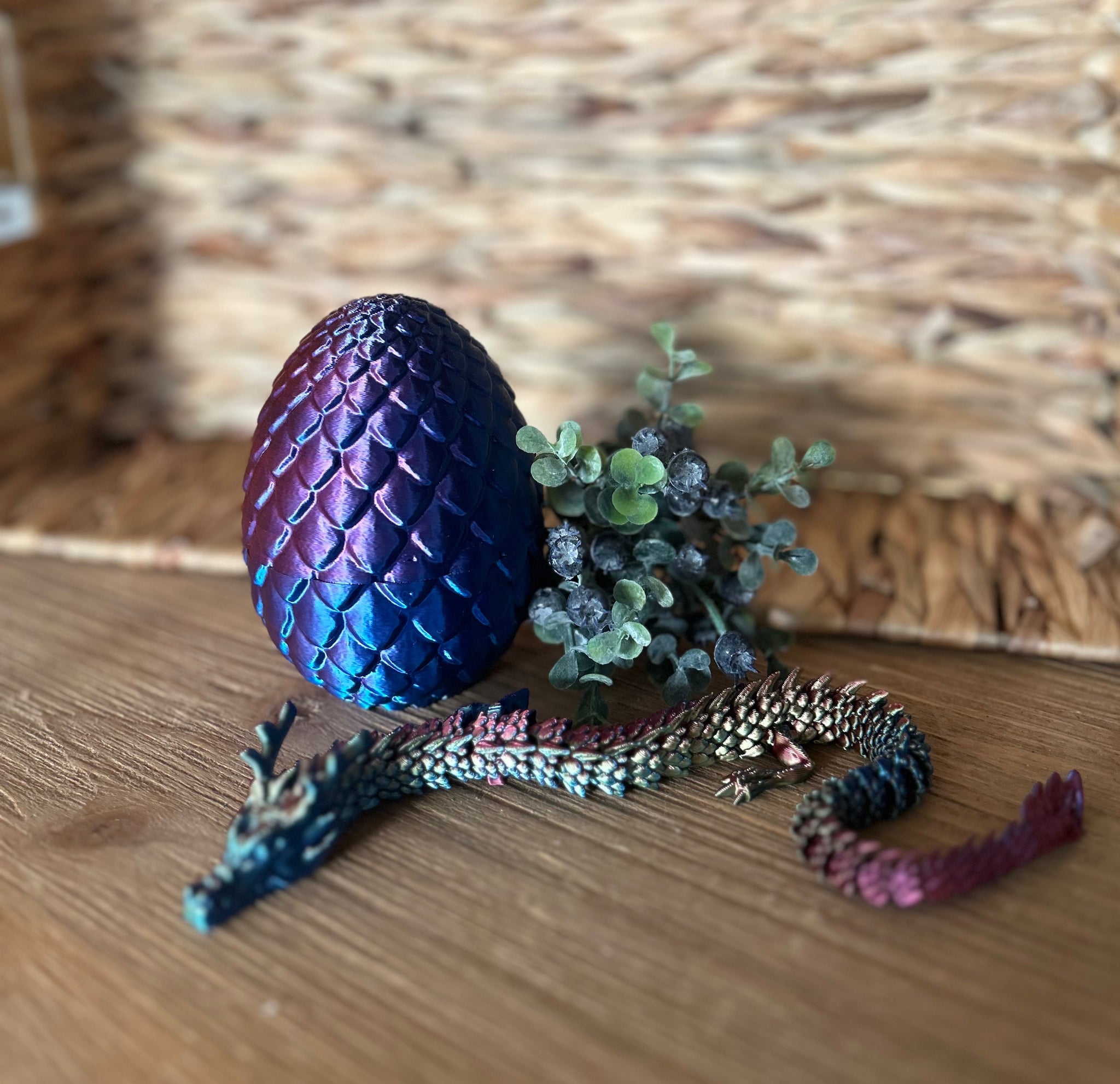3D Printed  Small Dragon  & Egg - Assorted Colours