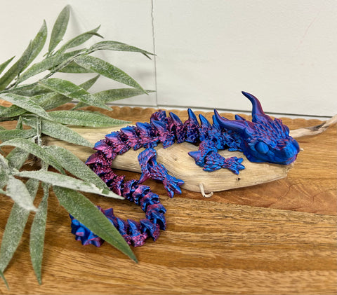 3D Printed  Small Dragon W/ Horns - Assorted Colours