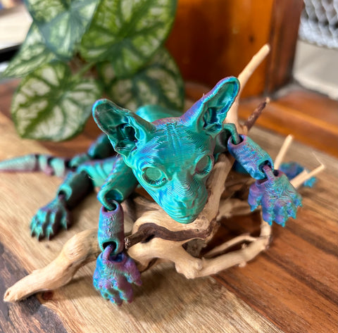 3D Printed  Small Hairless Cat - Assorted Colours