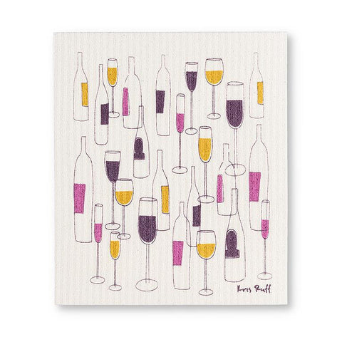 Small Wine Bottles Swedish Dish Cloth