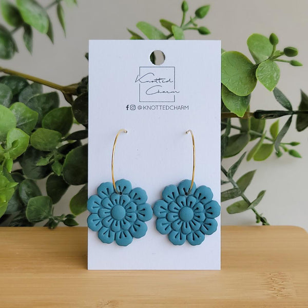 Large Flower Hoop - Deep Blue - 2 Options
