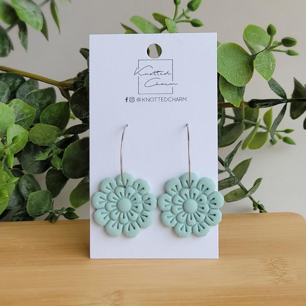 Large Flower Hoop - Teal - 2 Options