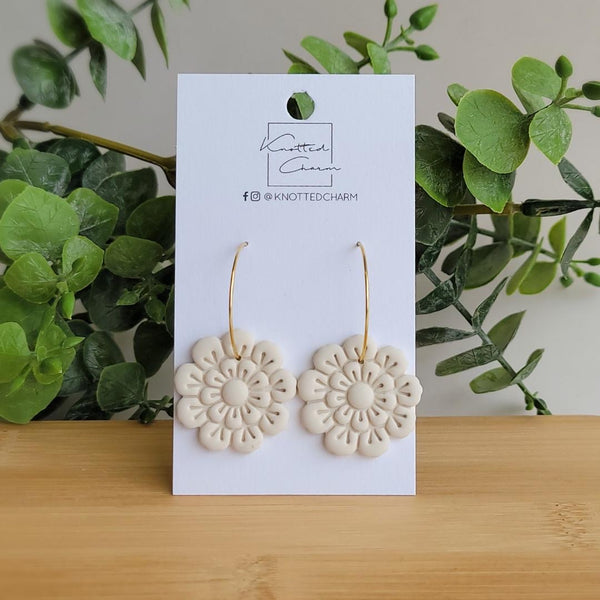 Large Flower Hoop - Cream - 2 Options