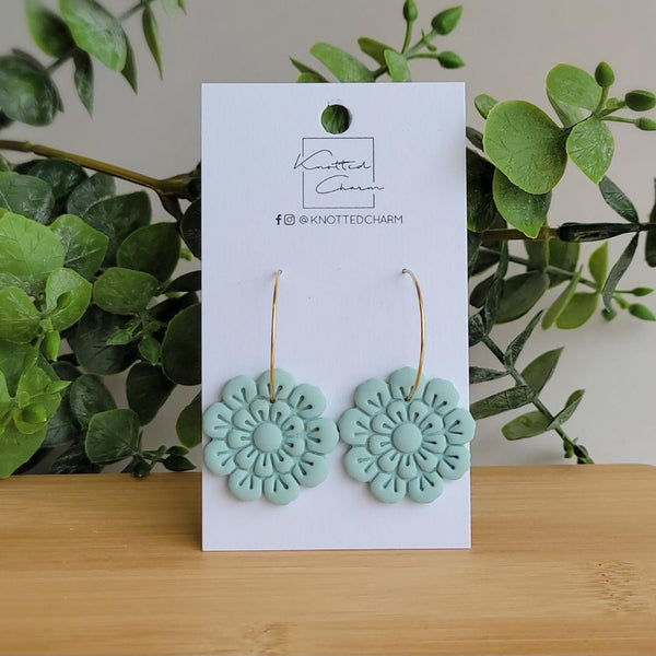 Large Flower Hoop - Teal - 2 Options