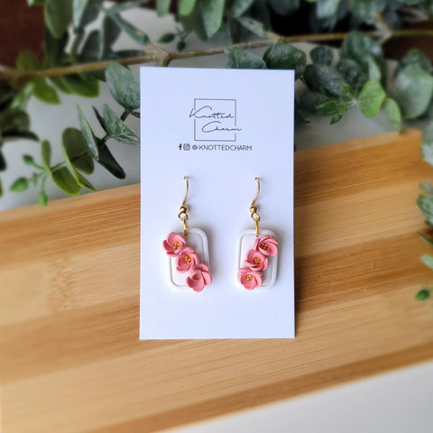 Peach 3 Flower Dangle