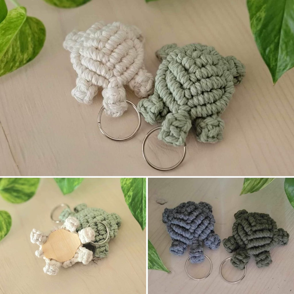 Cream Turtle Keychain