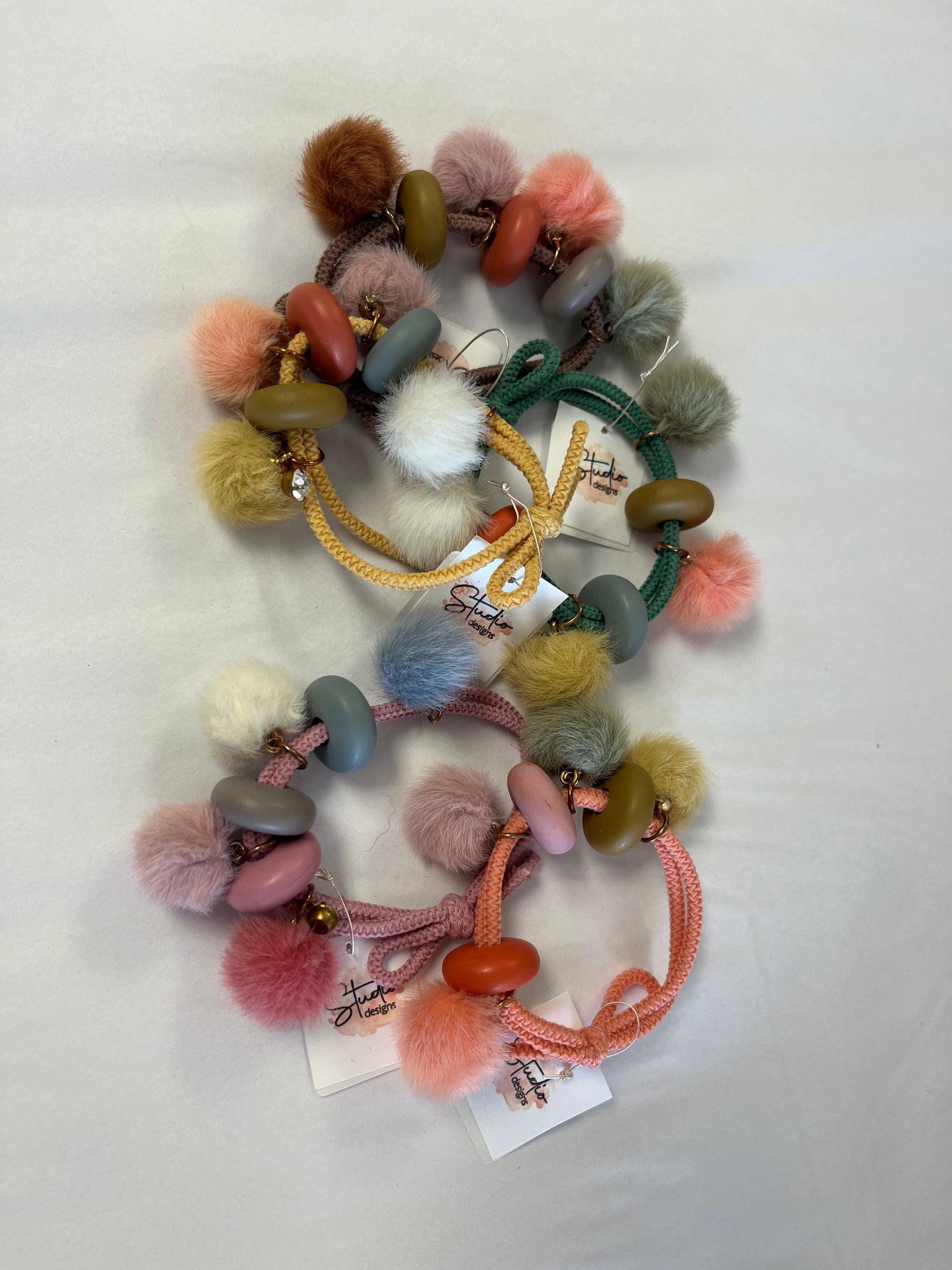 Fuzzy Beaded Hair Ties