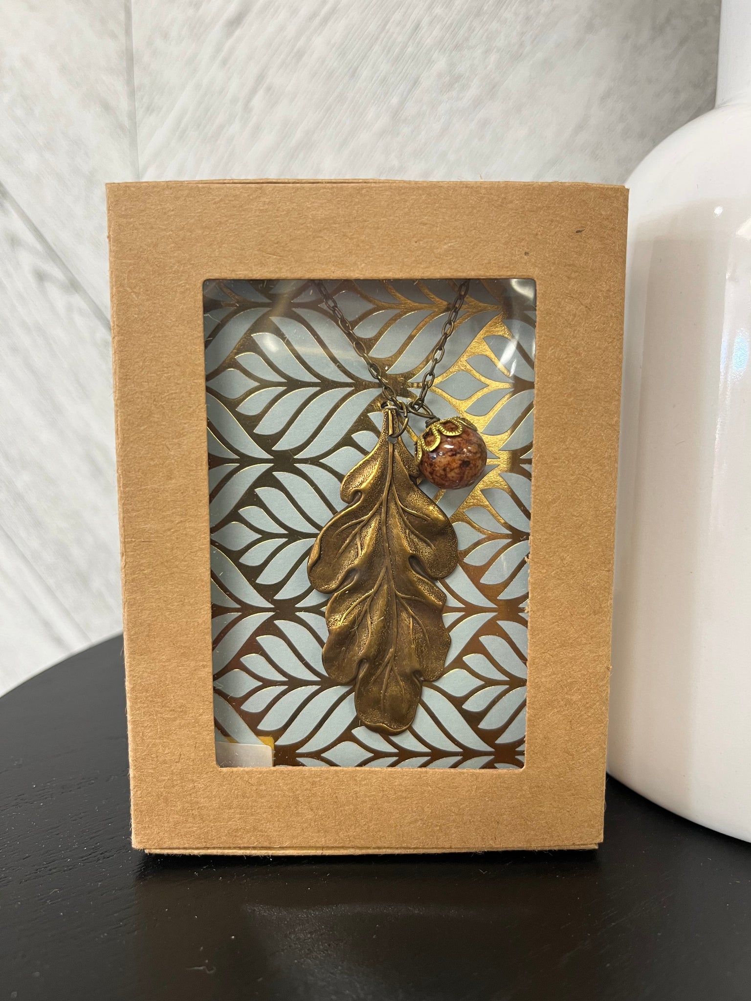 Oak Leaf Necklace-Jasper Bronze
