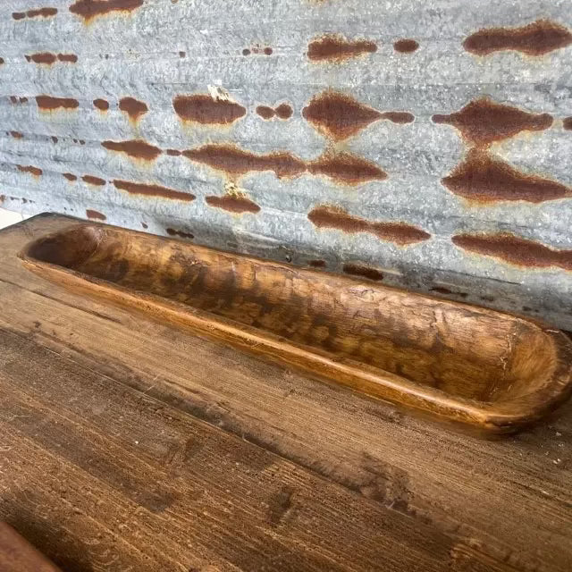 Dough Bowl- Long Skinny Natural Brown