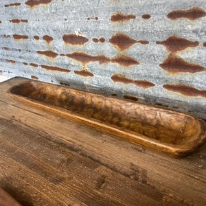 Dough Bowl- Long Skinny Natural Brown
