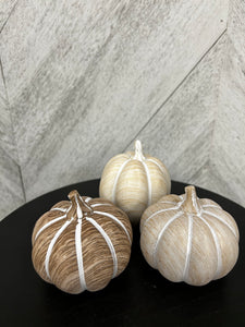 Wood Like Resin Pumpkin - Assorted sizes/ colour