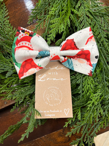 Detachable Christmas Dog Bow- Gnome