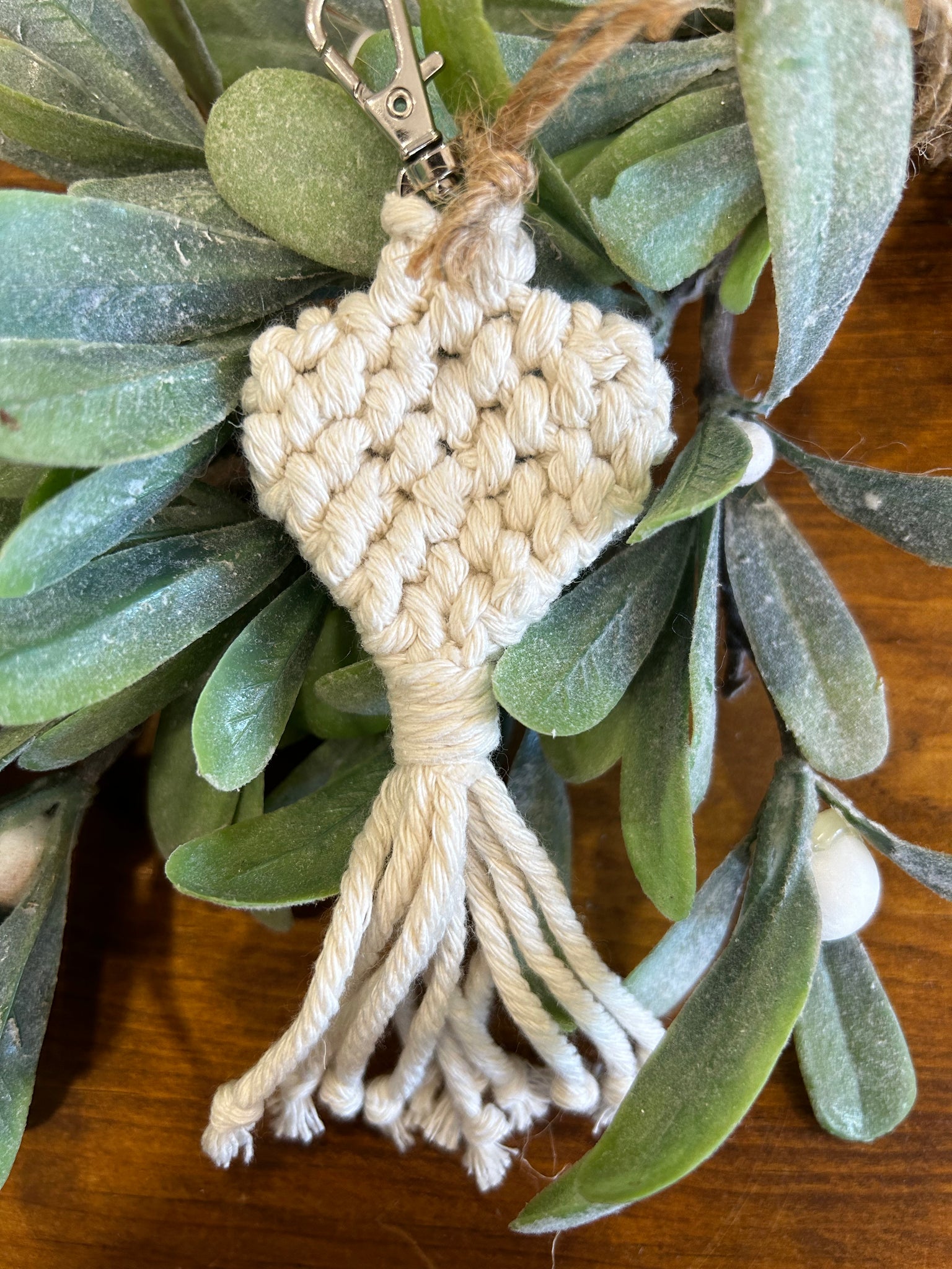 AFA-  Heart Macrame W/Clip