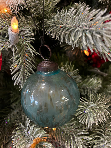 Teal Glass Ornament