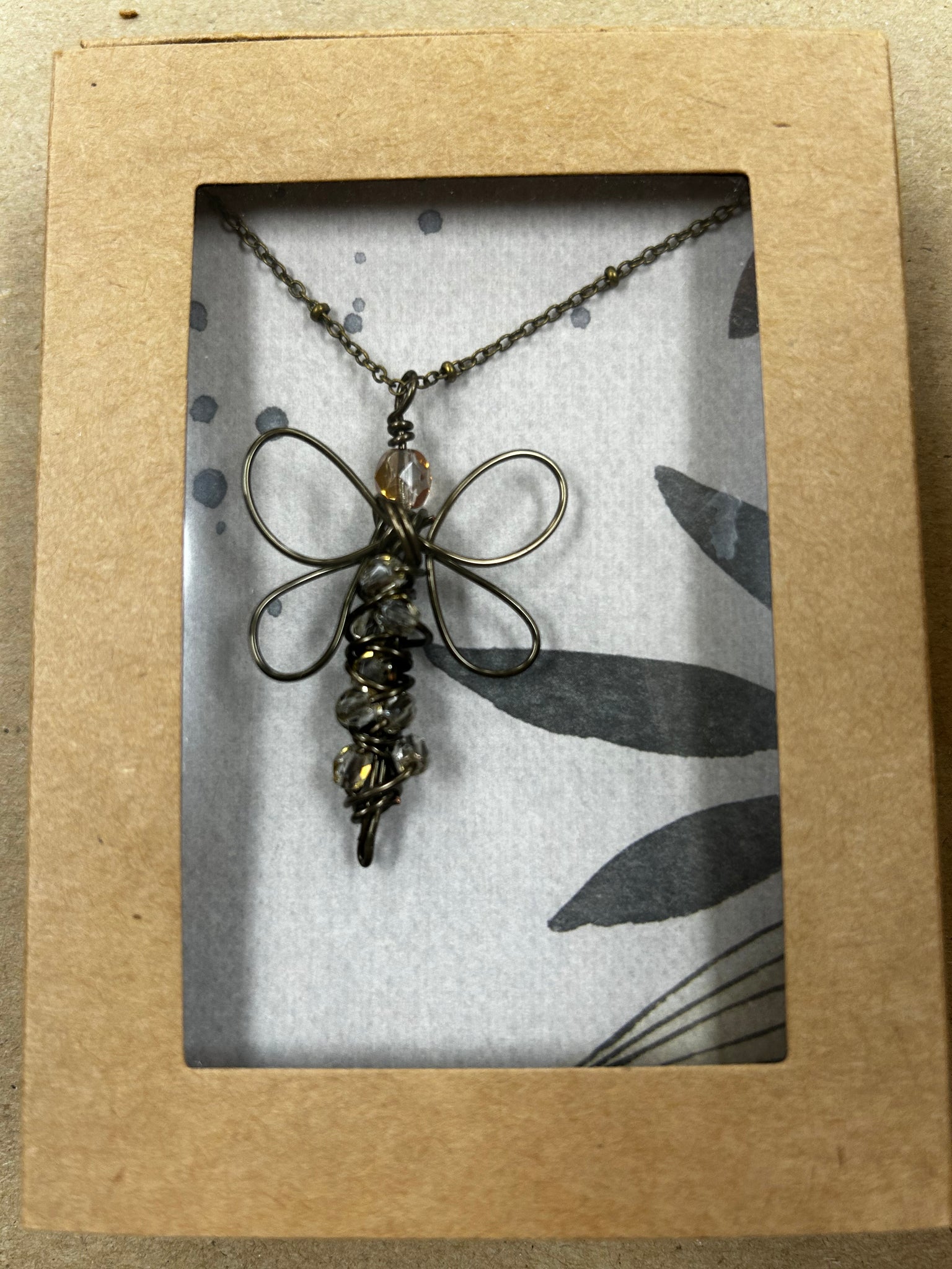 Wire Dragonfly Necklace