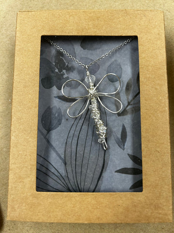 Silver Wire Dragonfly Necklace