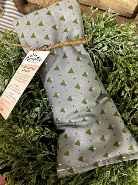 Christmas Grey W/Tree Flaxseed & Lavender Eye Pillow