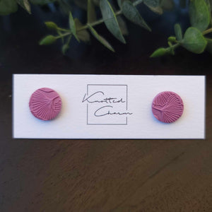 Print Stud Earrings - Purple