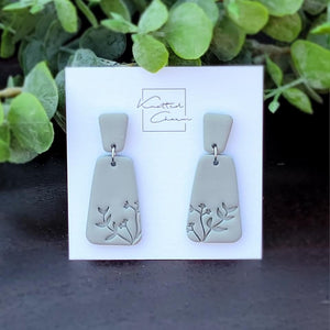Grey Floral Dangles