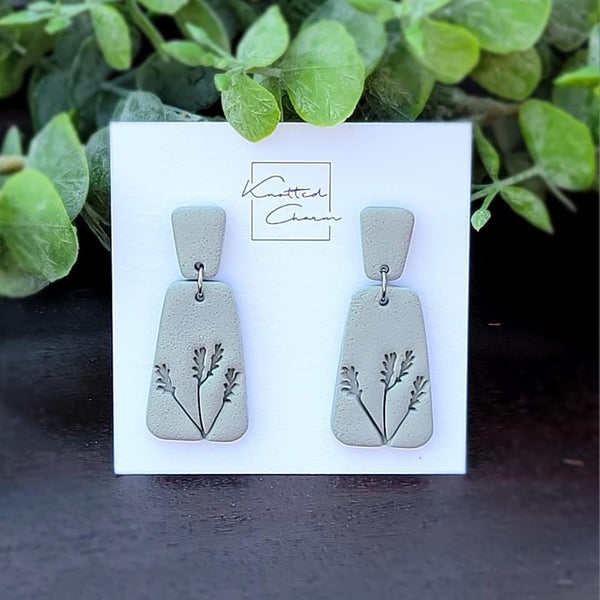 Grey Floral Dangles