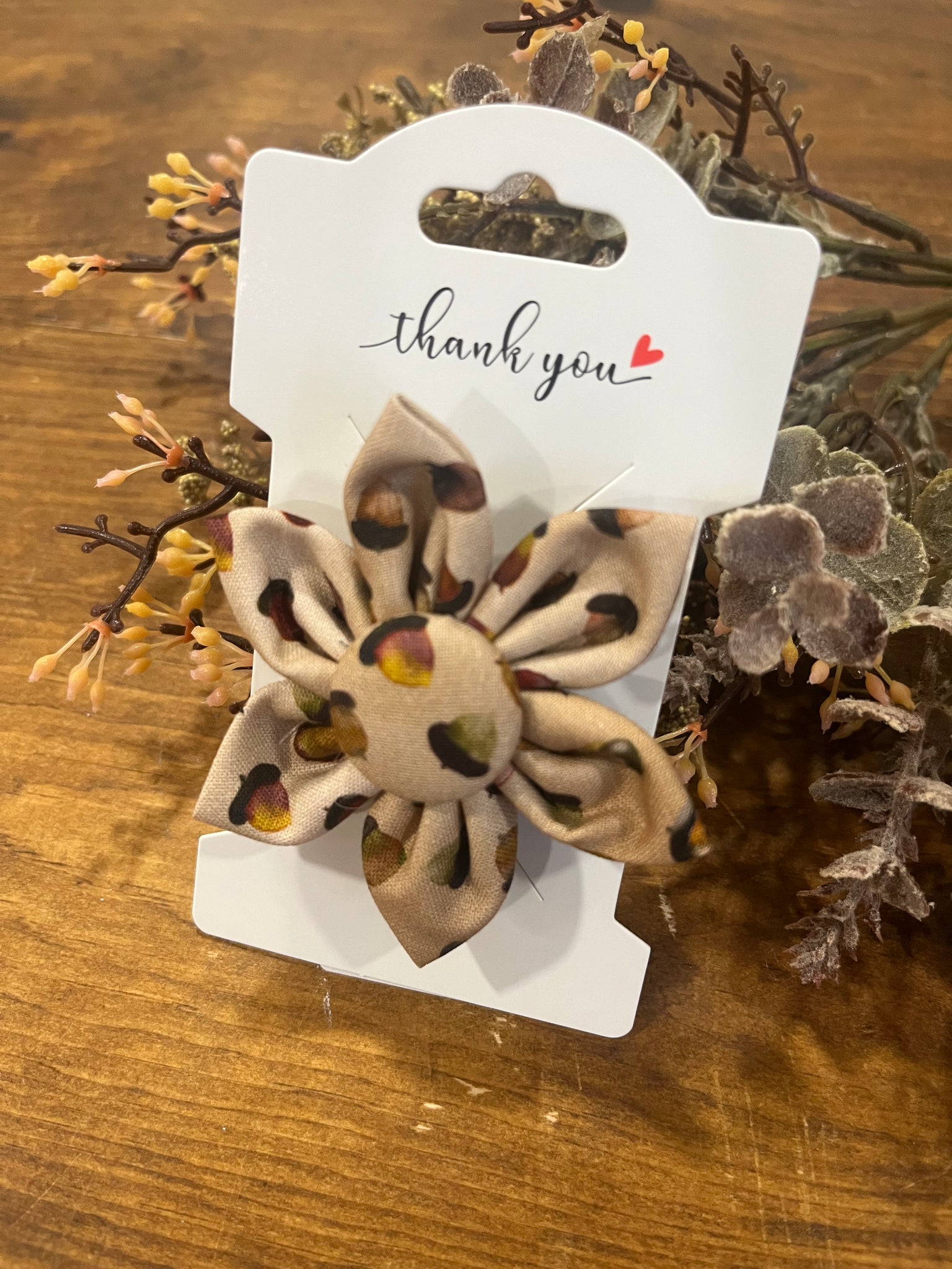 Detachable Dog Collar Flower - Acorn
