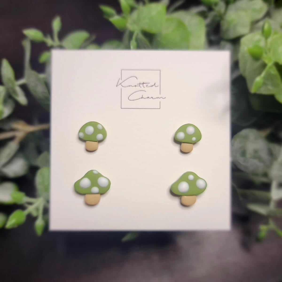 Mushroom Stud Mommy And Me Set- Green