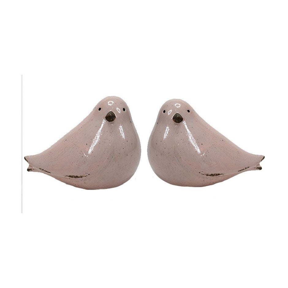 Pink Speckled Ceramic Bird - 2 Asst Styles