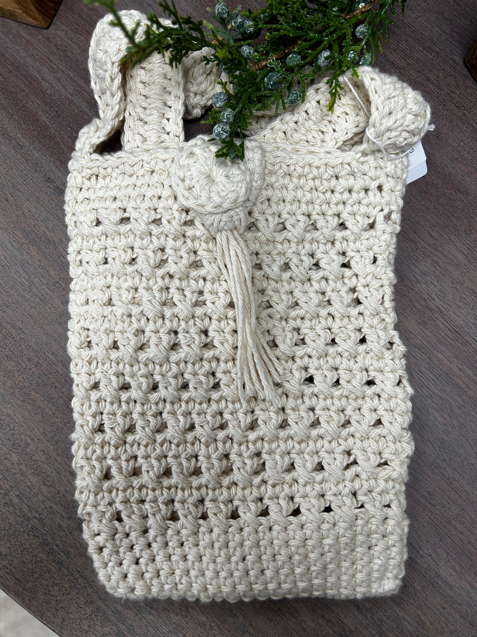 Crochet Crossbody Bag - Cream