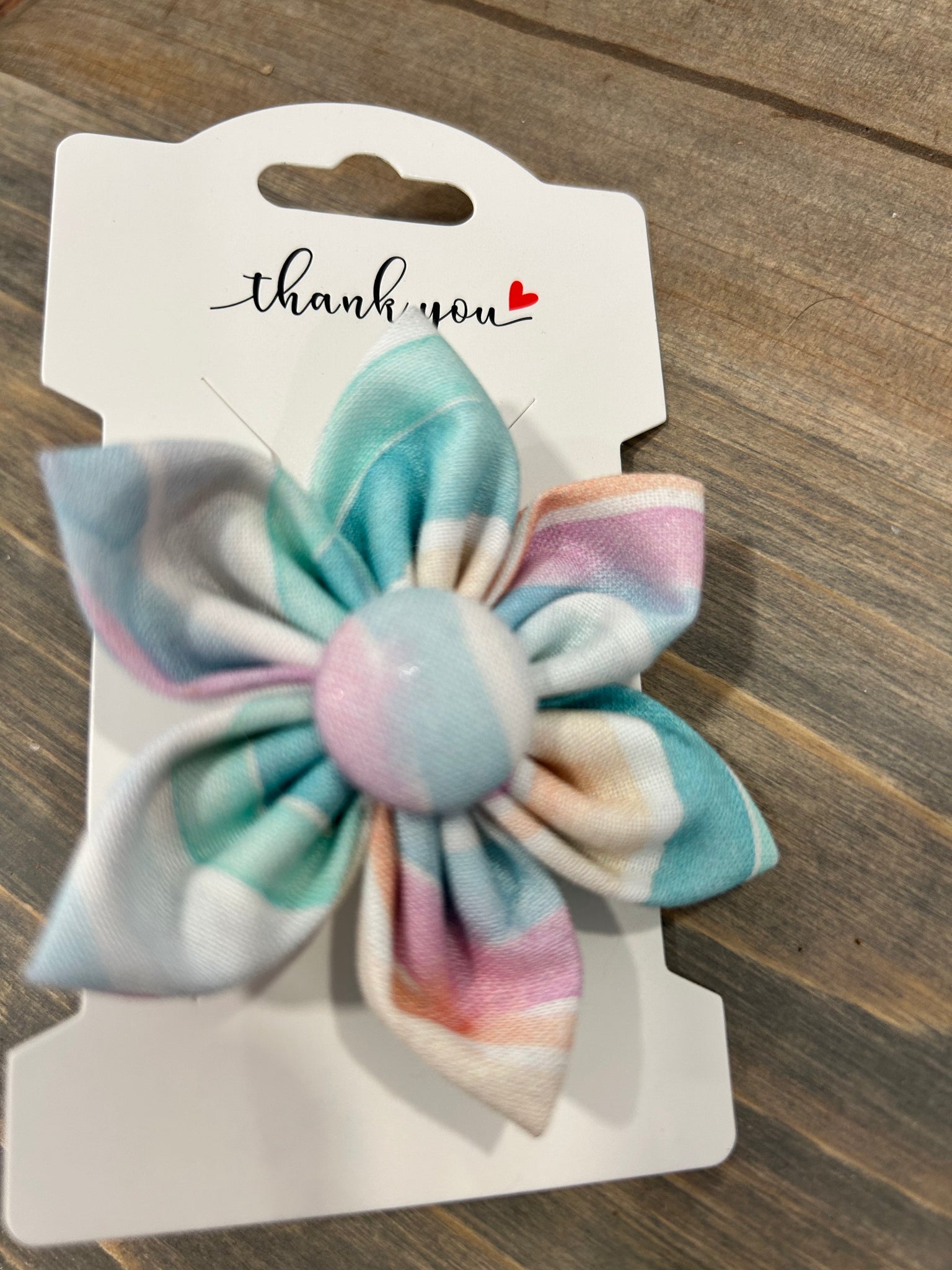 Detachable Pastel Stripe Flower For Dog Collar