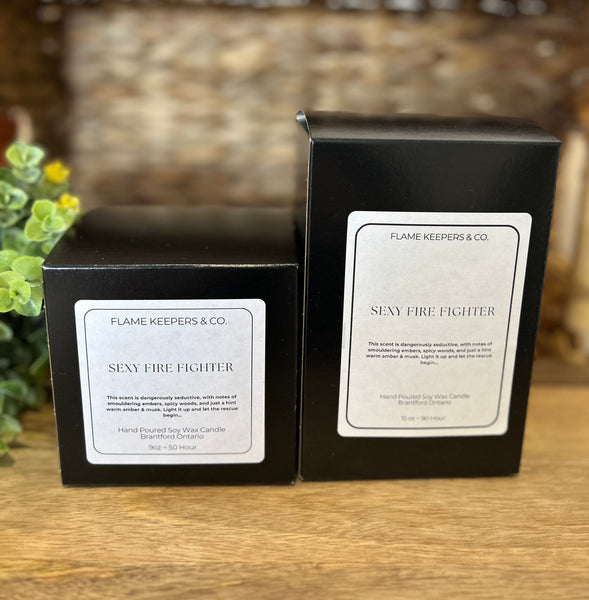 Sexy Fire Fighter Soy Wax Jar Candle - 2 Sizes