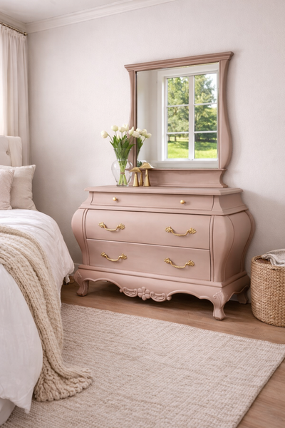 Damask 2pc Set - Entryway Hall Table Mini Bar Dresser Vanity