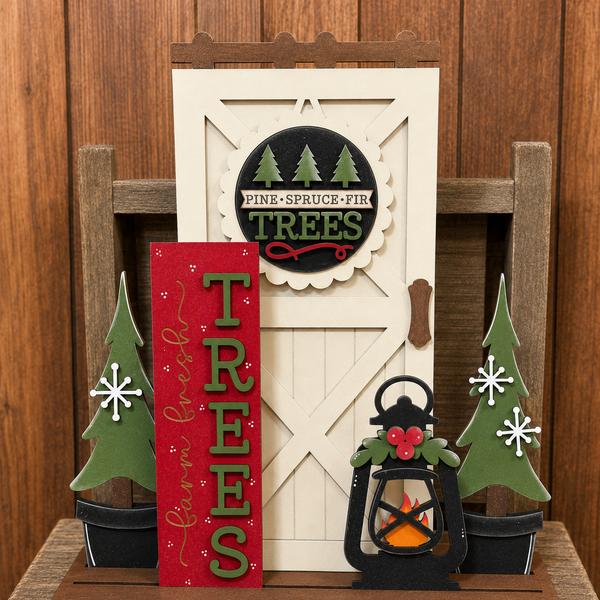 12" Standing Farmhouse Barn Door  - Interchangeable