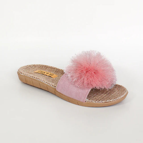 Pom Pom Slides - Pink Shimmer